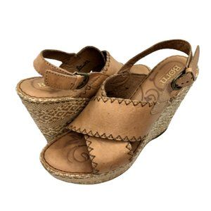Born Women Size 8 Platforms Basket weave Heels